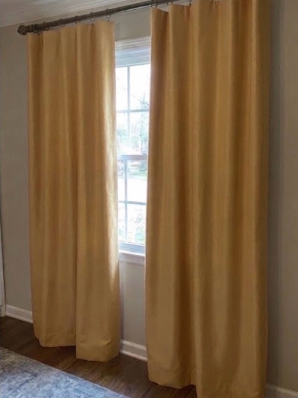 Handmade Raw Silk Rose Gold Inter-lined Window Curtains - Home Accents